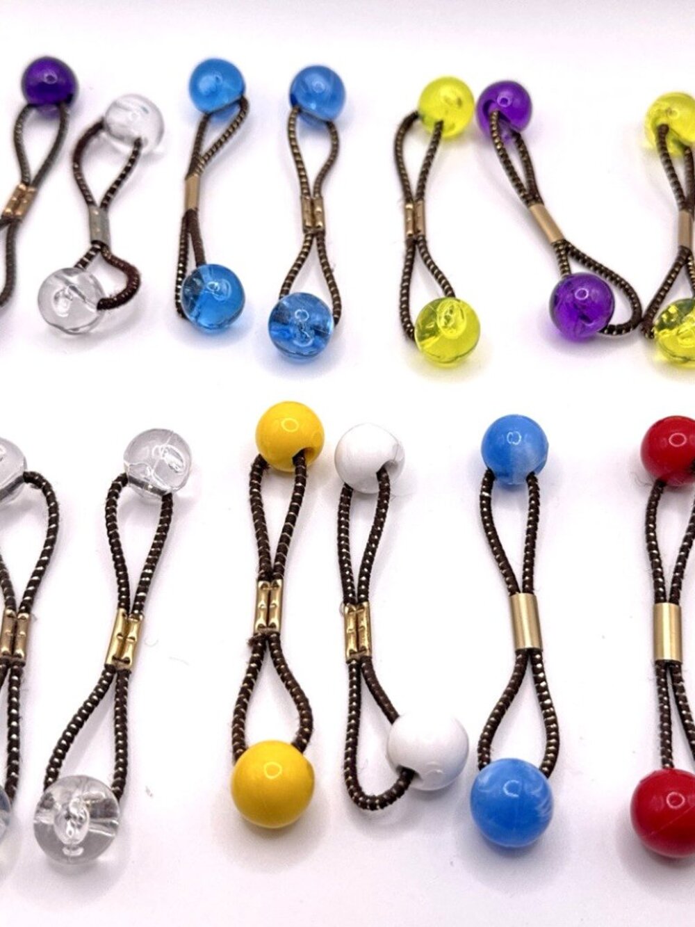 20 GOODY Vintage Ponytail Holders Twin Beads Medium Knocker Balls Hair Ties